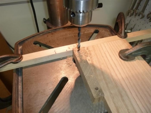 Making a jig to drill for dowel retaining roll pin