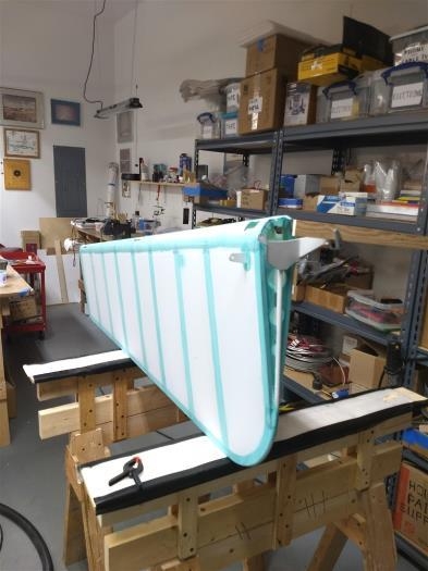 Adding tape to the rudder