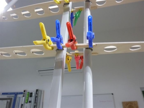 Aligning the rudder ribs