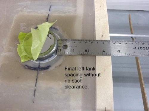 Left tank flange before positioning