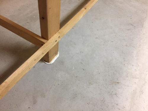 Liquid Nails to floor with shims