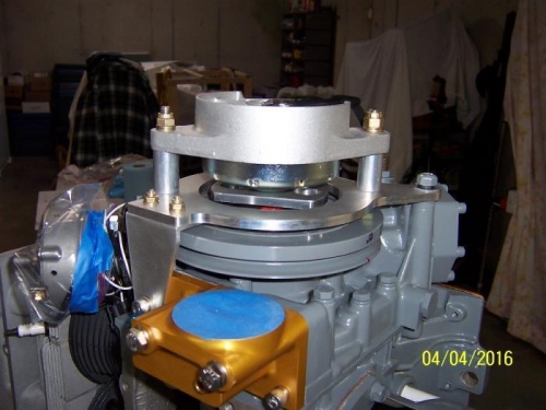 Partially Assembled Rear Generator System & Gold Oil System.
