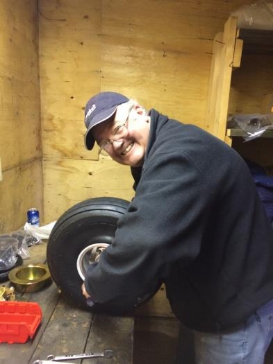 Steve happy at work on the wheels