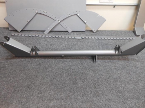 Flight control assembly painted.