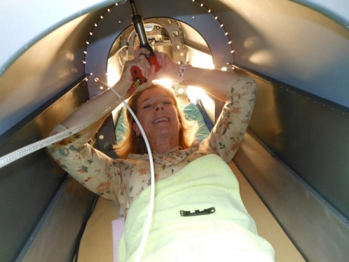 Terri riveting plate nuts for the canopy slide rail.