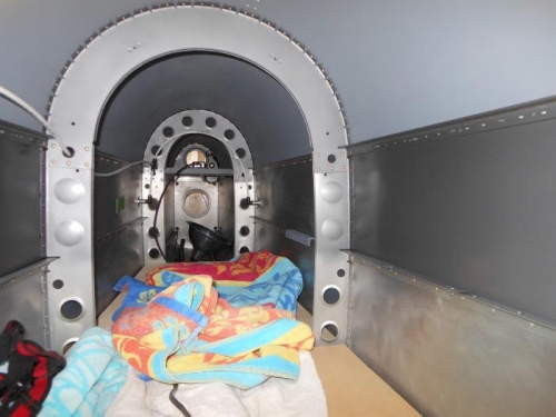 Aft top skin half way complete.  Ran out of rivets.