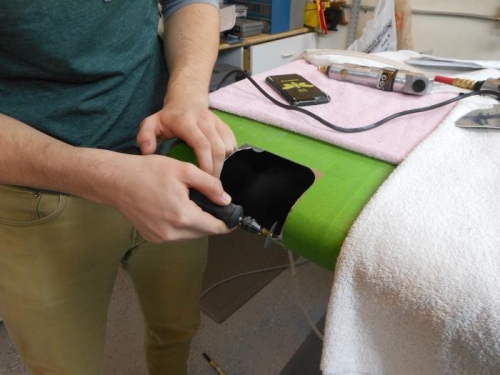 Cutting with the Dremel tool