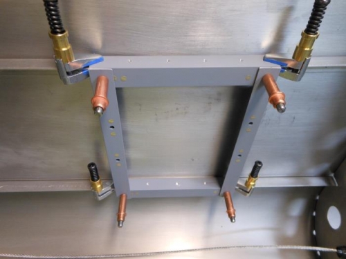 Clamped in place to match drill longerons.