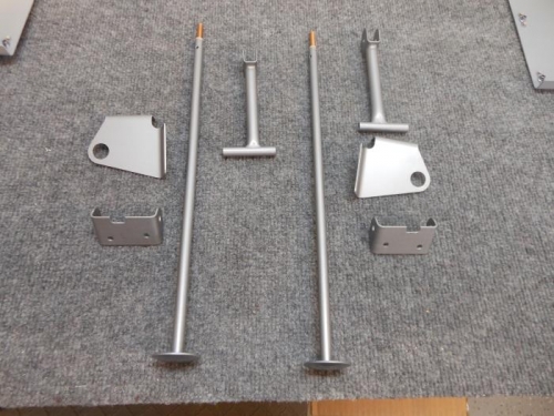 Rear rudder pedal assemblies painted.