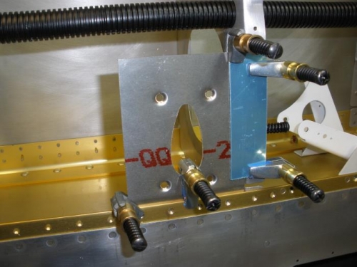 Backing Plate clamped into position to check alignment.