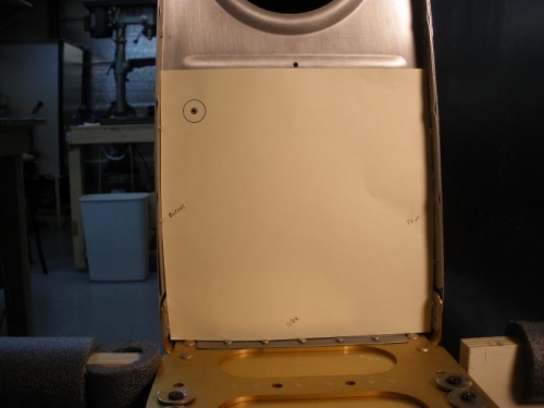 Template for marking hole location.