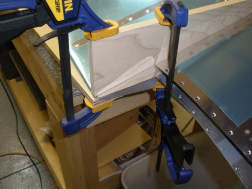 Positioning the blocks and clamps.