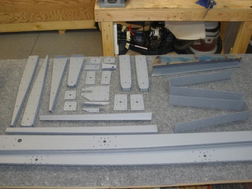 Left and Right Elevator parts Primed.