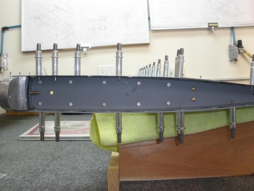 Left elevator structure riveted.