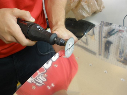 Parker trimming the skin.