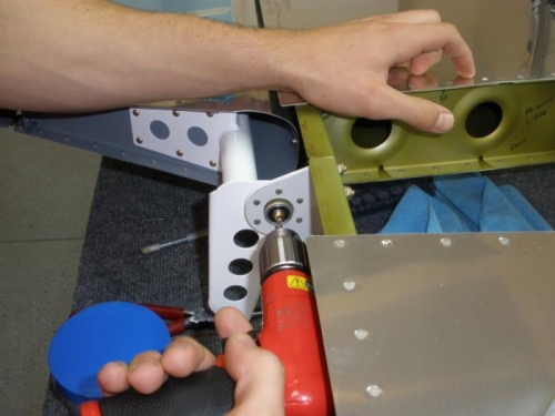 Drilling the elevator control horn