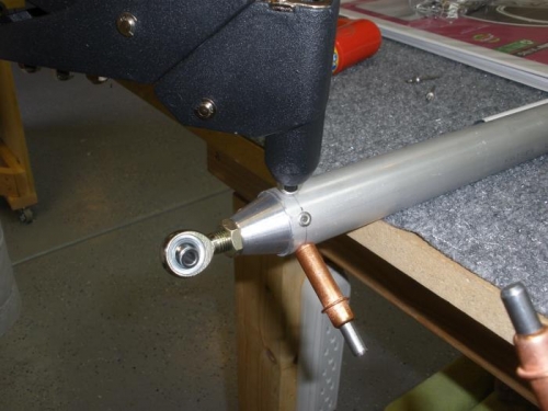 Installing the blind rivets.