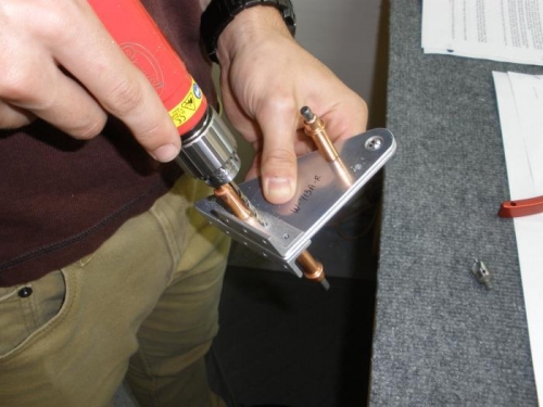 Match drilling all the bracket components.