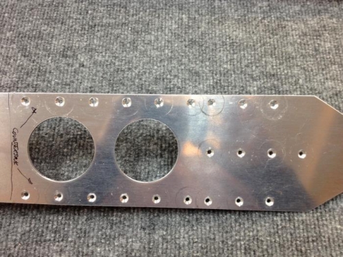 VS rear spar reinforcement--22 holes countersunk.