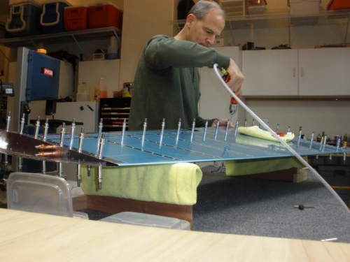 Match drilling rudder skin.