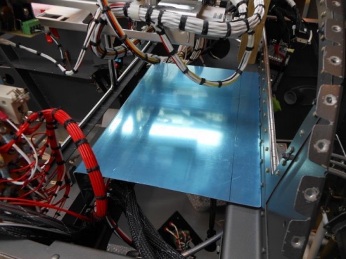 Shelf material bent to shape.