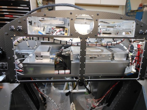 Both shelves and equipment in place.