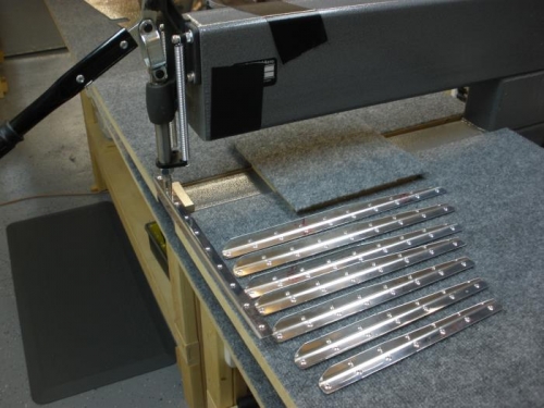 Dimpling the elevator stiffeners.