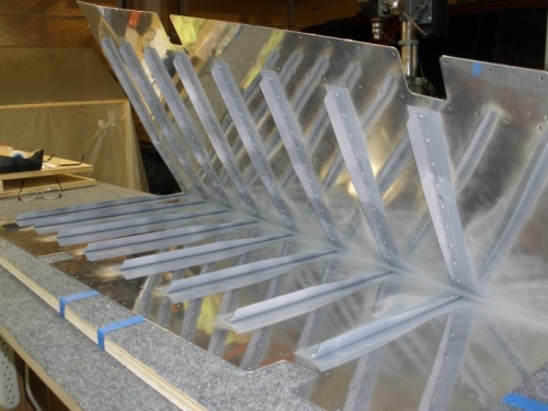 All rudder stiffeners in place.