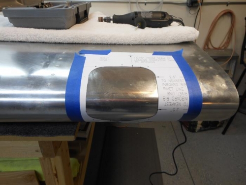 Mounting template and marking cutout.