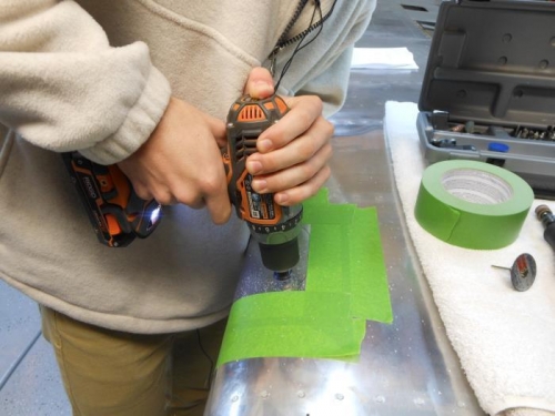 Drilling hole in perfectly good wing, OUCH.