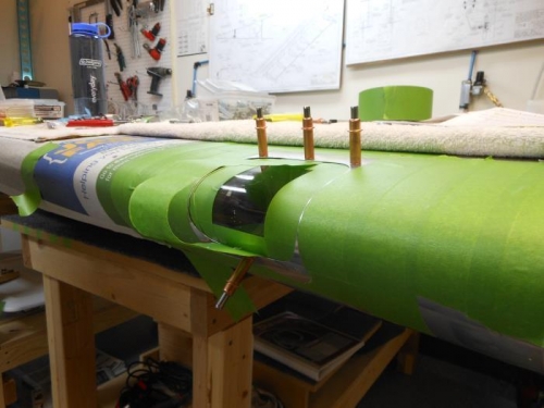 Drilling thru the wing holes into the lense and cleco.