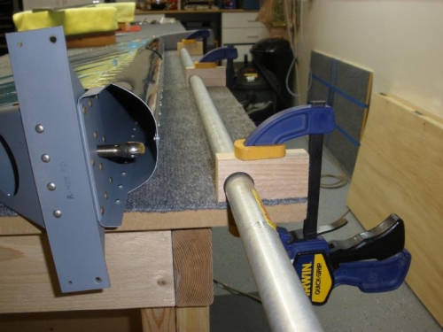 Method used to roll the rudder leading edges.