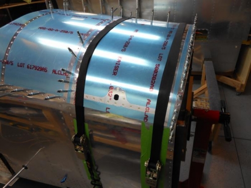 Baggage Door strapped into postion