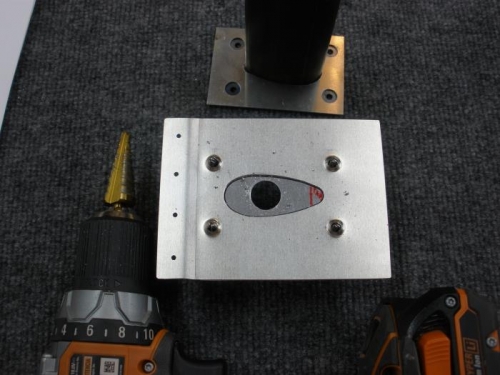 Cuttting hole in spacer.