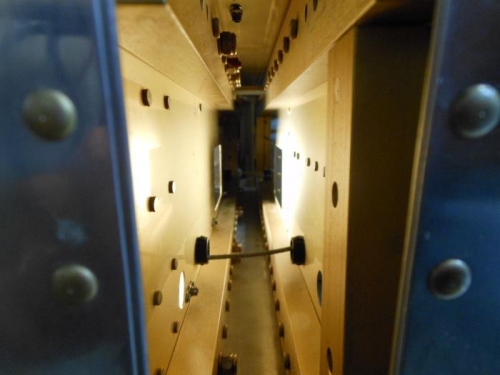 Fuselage center section channel.  Nuts in place.