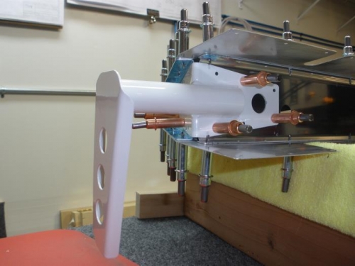 Match drilling the elevator horn to the root rib and the spar.