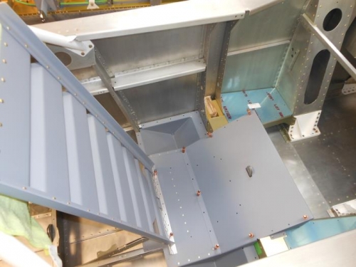 Front seat ramp clecoed in place.