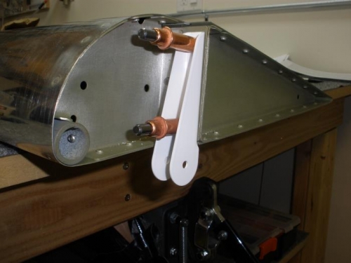 Outboard Aileron Attach Bracket clecoed for drilling.