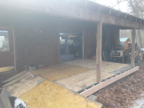 Deck and ramp to exit the shop