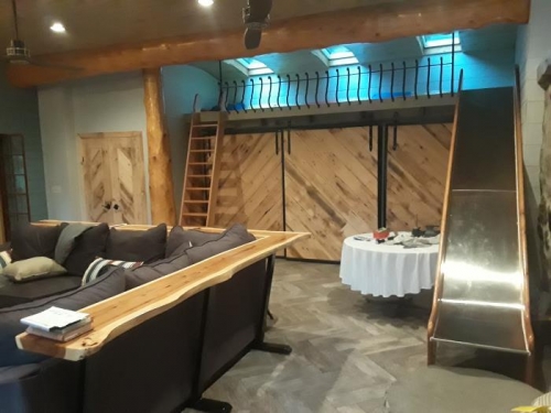 Doors, ladder, slide and bar table