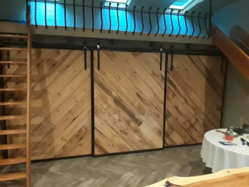 Barn doors and hardware all handmade from reclaim lumber