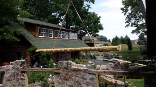 craning in log beams