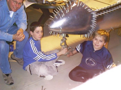 My son, Dan, in the middle