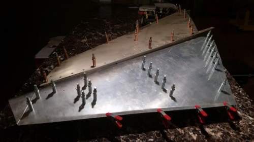 Rudder skin reapplied with reinforcement parts underneath