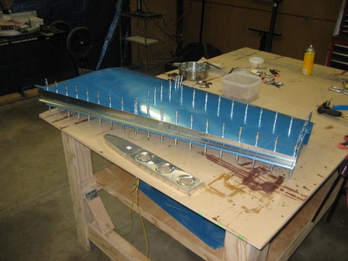 Skin Clecoed to the RH HS and Inboard Ribs Ready to Install & Rivet