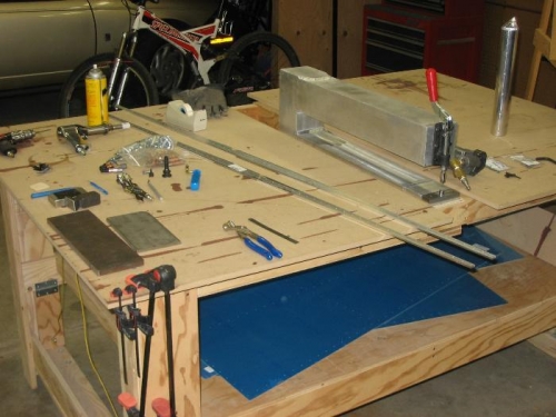 Work Bench w/ Home-made C-frame Dimpler