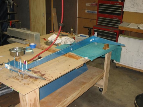 Rudder Structure Clecoed