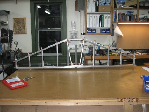 Horizontal stabilizer all up-drilled and ready for deburring and riveting.