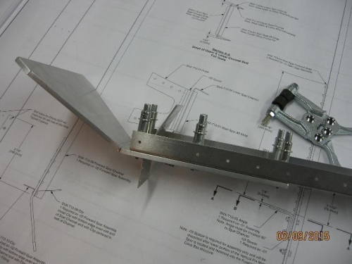 Forward spar assembly cleco'd up and ready for riveting.