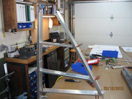 Vertical stabilizer ready for riveting.